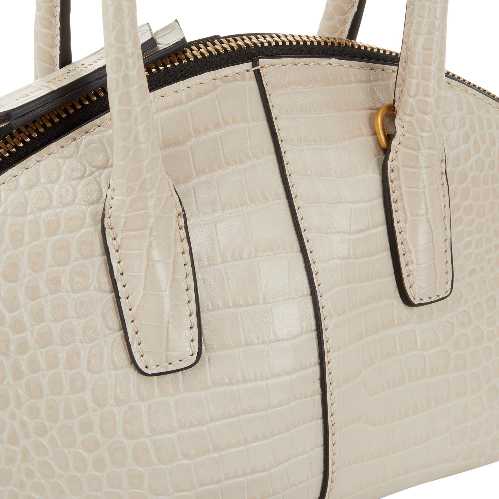 Structured Croc Embossed Mini Bowling Bag